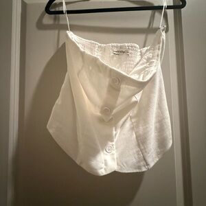 Abercrombie & Fitch White Button-Up Women's Top